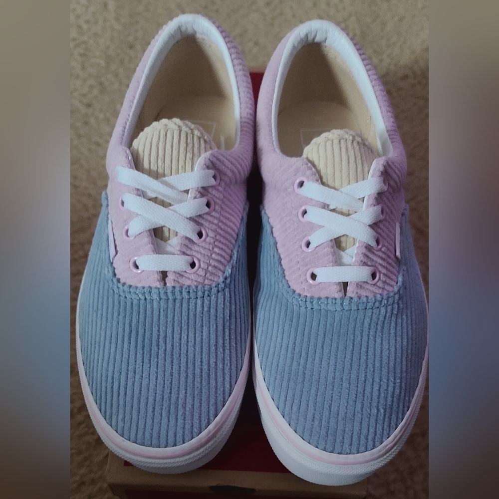 Vans Kids Two-Tone Pink and Blue Corduroy Sneakers Brand new NEVER worn.